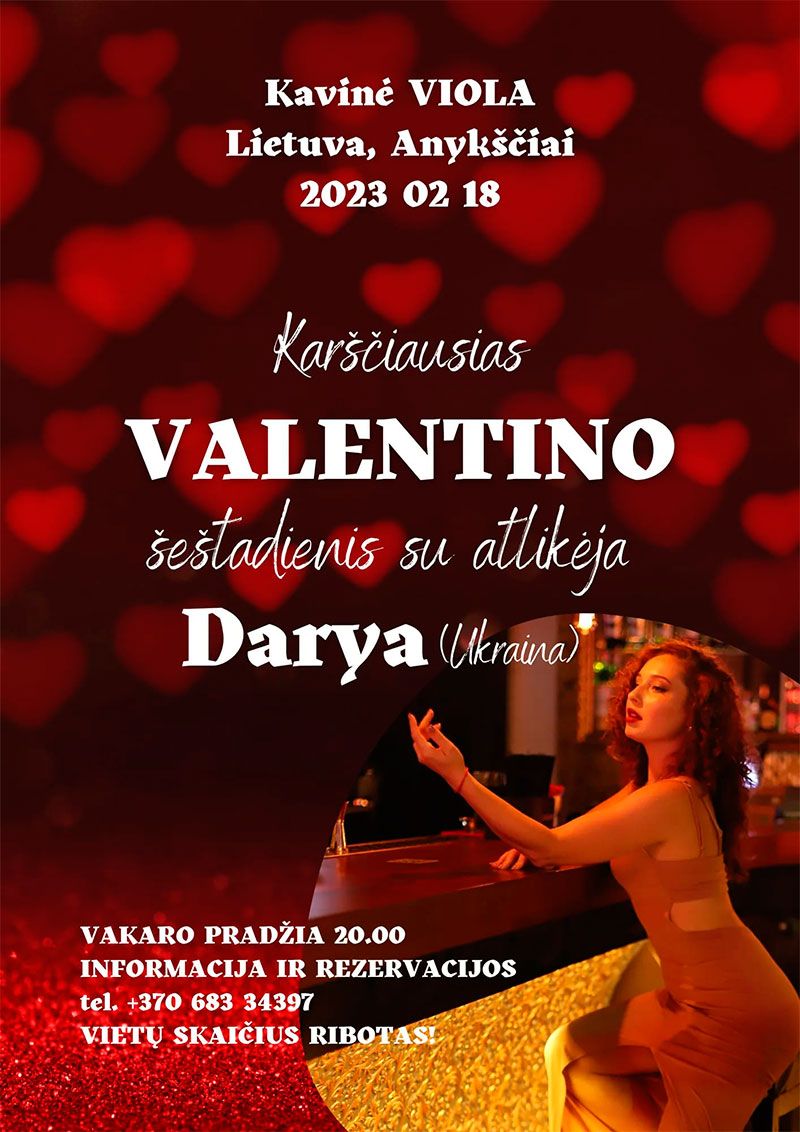 Valentino dienos vakaras kavinėje „Viola“