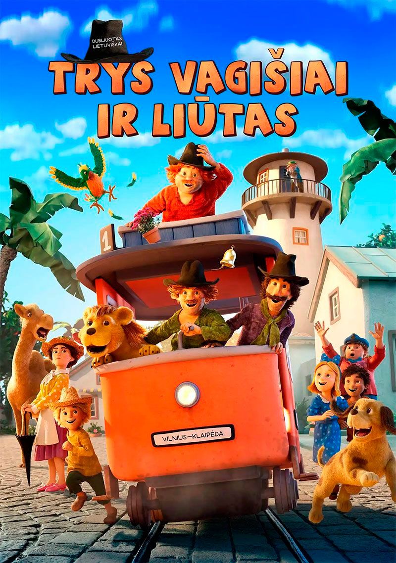 Animacinis kino filmas vaikams „Trys vagišiai ir liūtas“ (2023m., Trukmė: 79min) 