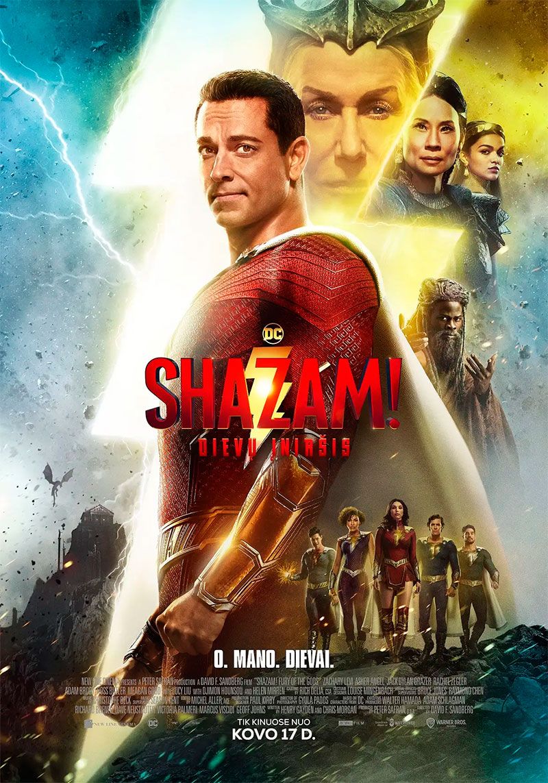 Kino filmas „Shazam! Dievų įniršis“ (2023m., Trukmė: 2h 10 min)