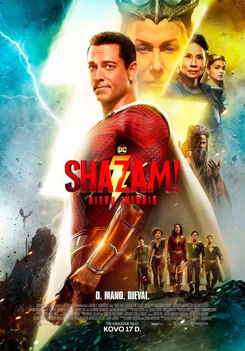 Kino filmas „Shazam! Dievų įniršis“ (2023m., Trukmė: 2h 10 min)