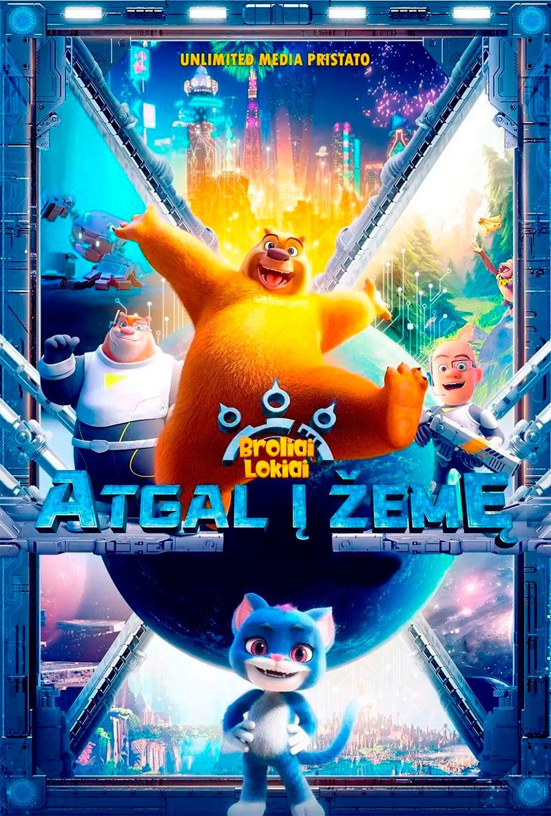 Kino filmas vaikams „Broliai lokiai: atgal į žemę“ (2023m., Trukmė: 1h 37 min)