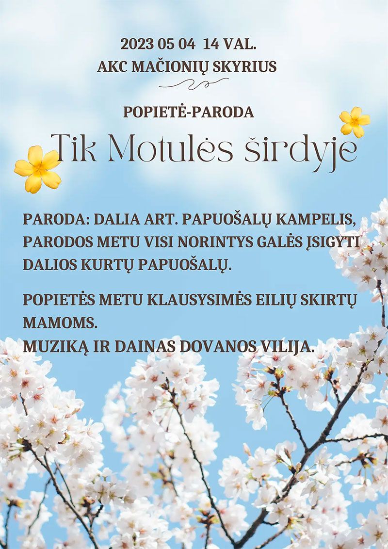 Popietė „Tik motulės širdyje“ / Vėrinių paroda