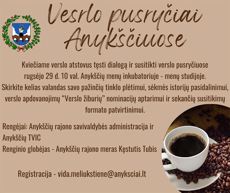 Verslo pusryčiai Anykščiuose