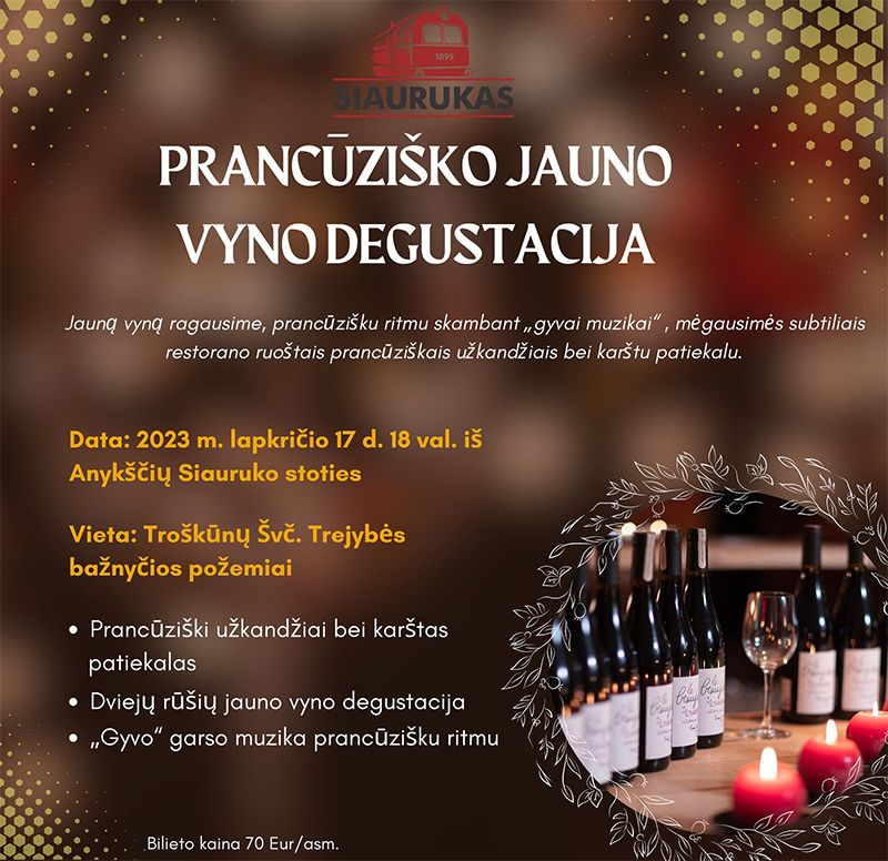 Prancūziško jauno vyno degustacija „Božolė vakaras“