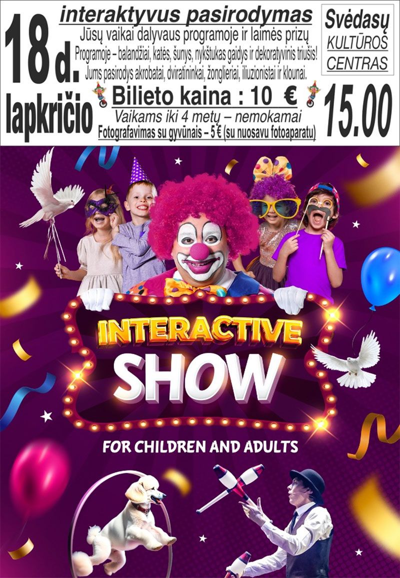 Interaktyvus pasirodymas vaikams „Iteractive show“