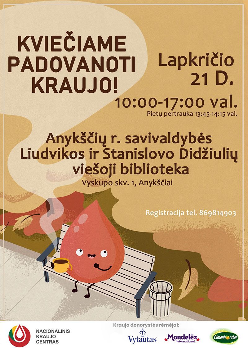 Kraujo donorystės akcija Anykščiuose