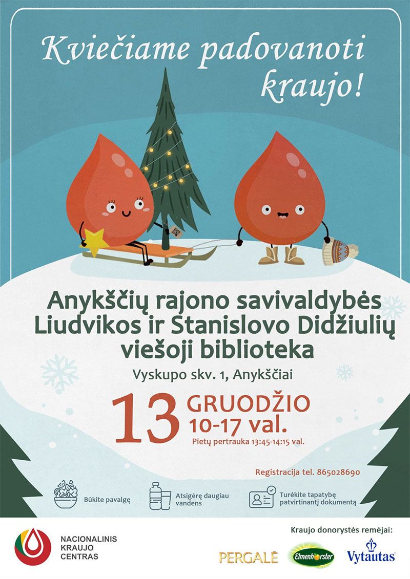 Kraujo donorystės akcija Anykščiuose