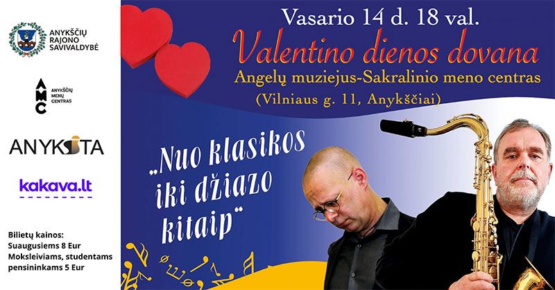 Valentino dienos koncertas „Nuo klasikos iki džiazo“