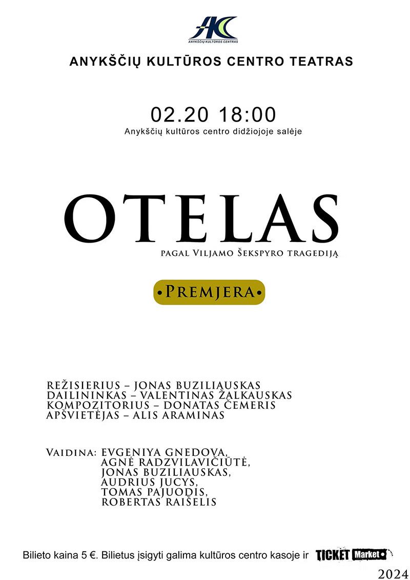 Tragedija „OTELAS“ / Režisierius Jonas Buziliauskas