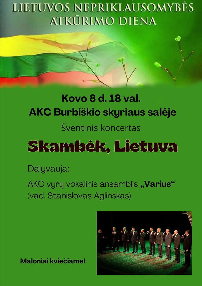 Šventinis koncertas, skirtas Lietuvos nepriklausomybės atkūrimo dienai, „Skambėk, Lietuva“