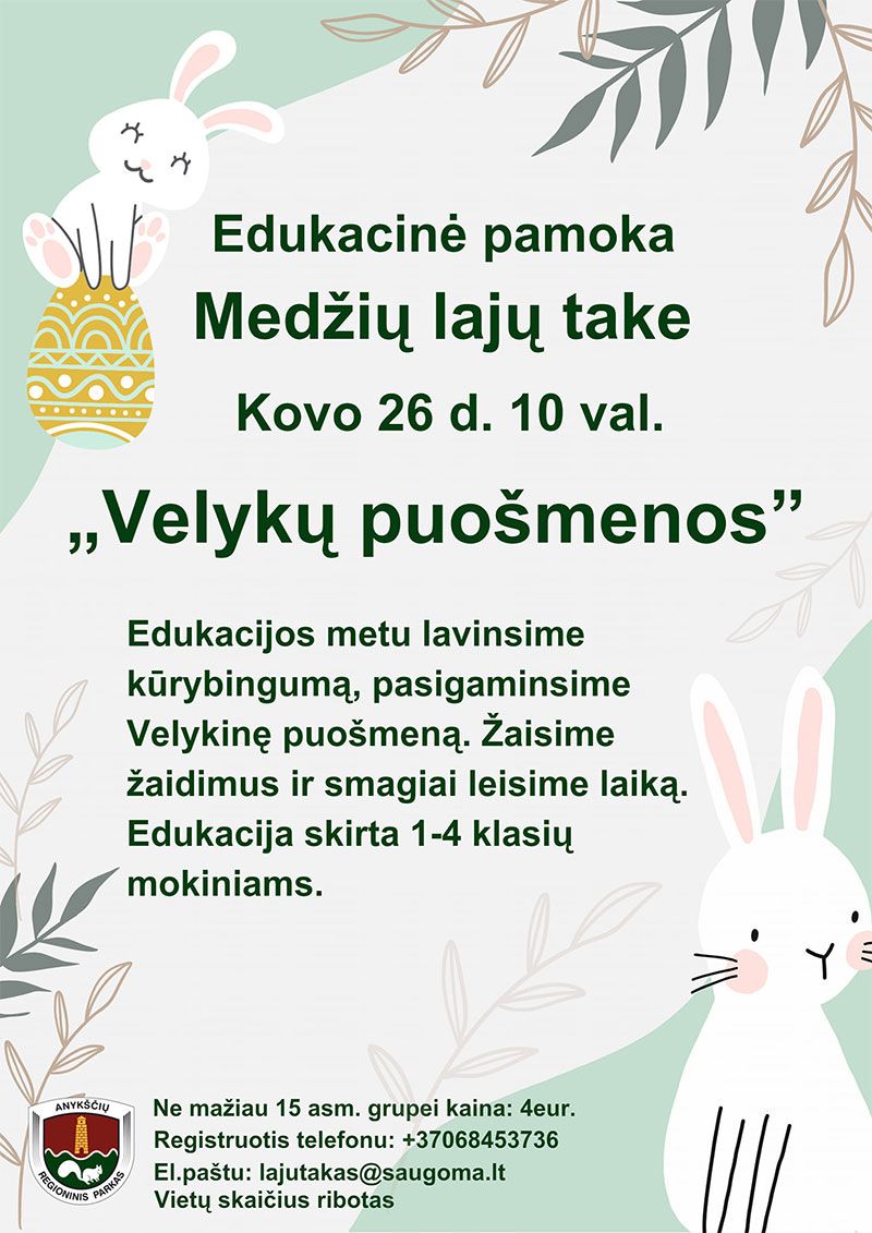 Edukacinė pamoka „Velykų puošmenos“