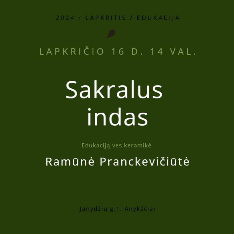 Edukacija „Sakralus indas“