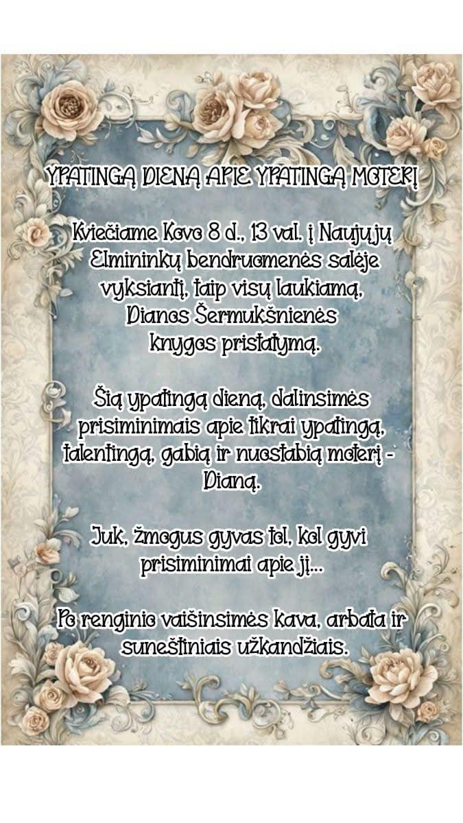 Dianos Šermukšnienės knygos pristatymas