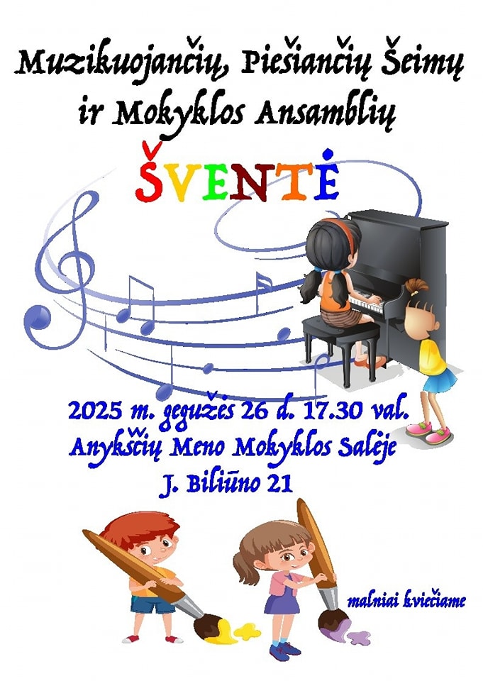 Muzikuojančių, piešiančių šeimų ir mokyklos ansamblių šventė