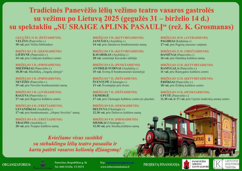 Panevėžio lėlių vežimo teatro spektaklis „Su sraige aplink pasaulį“