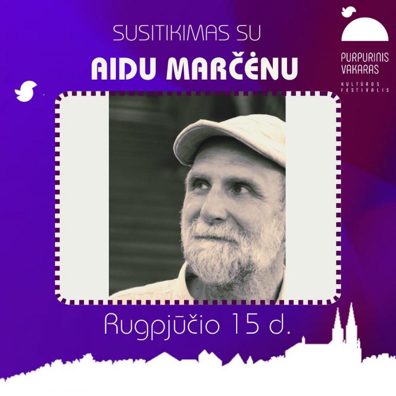 Kultūros festivalis „Purpurinis vakaras“ (2025) / Susitikimas su poetu Aidu Marčėnu