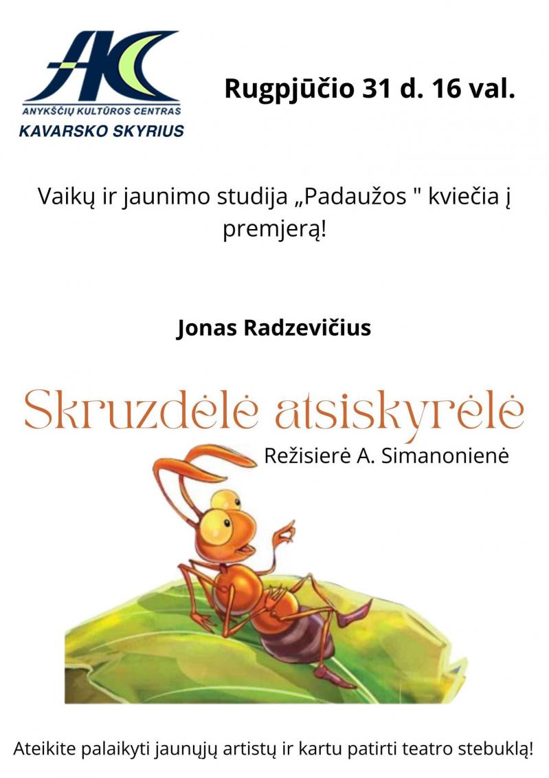 Spektaklis vaikams „Sruzdelytė atsiskyrėlė“ / Režisierė A. Simanonienė