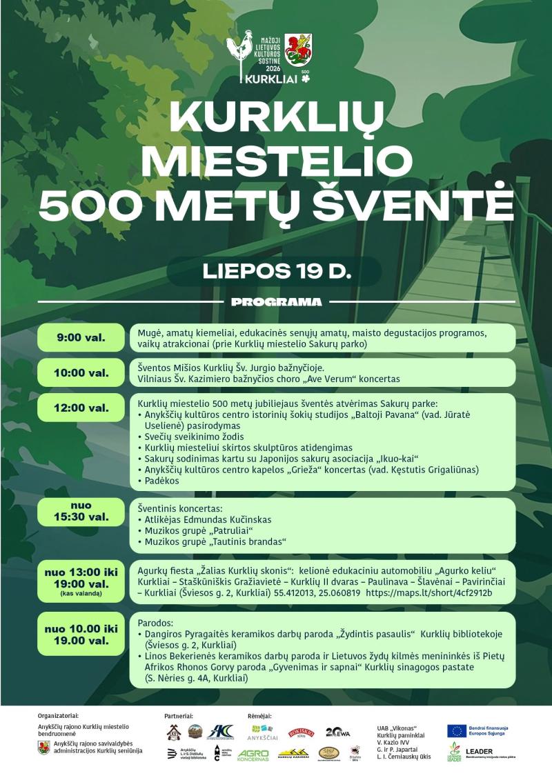 Kurklių miestelio 500 metų šventė / Programa
