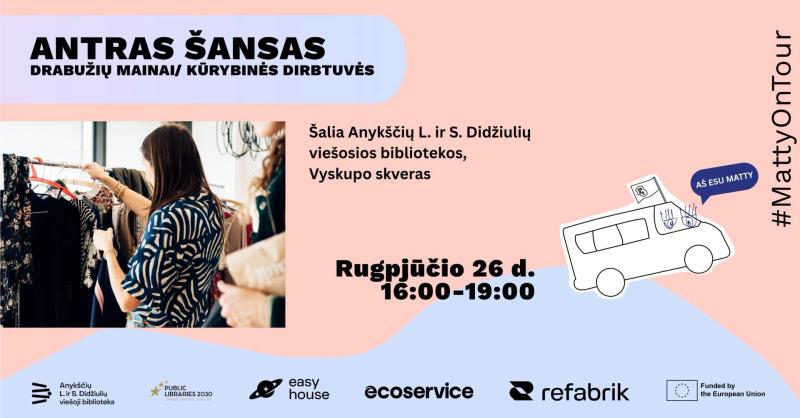 Drabužių mainai / Kūrybinės dirbtuvės „Antras šansas“