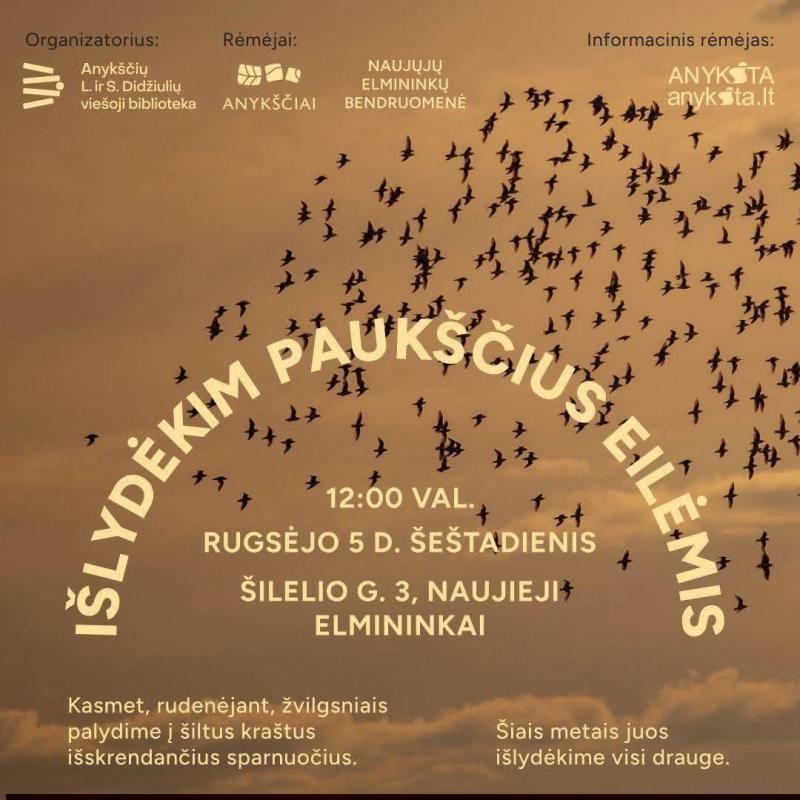 Bendruomenės renginys „Išlydėkime paukščius eilėmis“