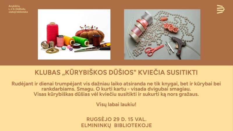 Klubas „Kūrybiškos dūšios“ kviečia susitikti