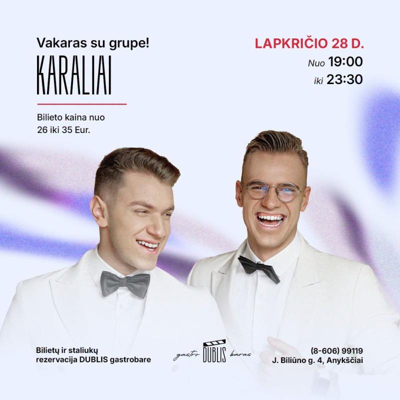Vakaras su grupe „Karaliai“