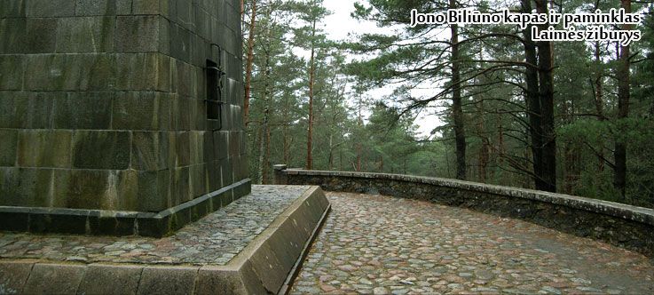 J. Biliūno kapas ir paminklas ant Liudiškių kalvos / Laimės žiburys