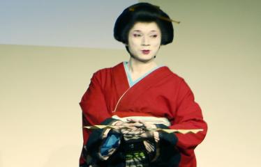 Japoniškų šokių, tradicinio teatro grimo ir kimono pristatymas - Takakage Fudžima