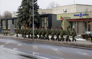 2019 02 16 - Lietuvos valstybės atkūrimo diena Anykščiuose (2019) - Valstybinės vėliavos pakėlimo ceremonija