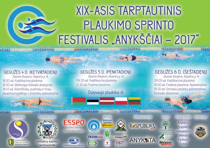 XIX Tarptautinis plaukimo sprinto festivalis „Anykščiai - 2017”